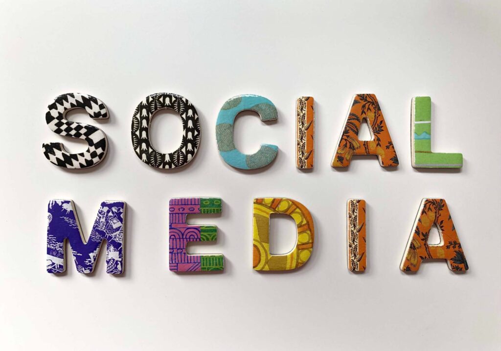 Social Media spelled in letters